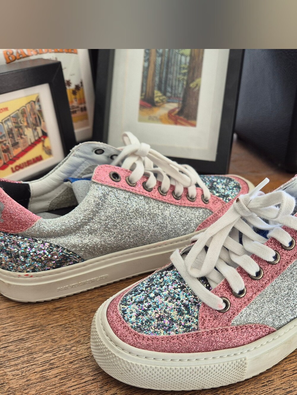 P448 Glitter Low Top Sneakers – Size EU 36 / US 6